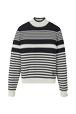 Women Maille - Bicolored Striped Iconic Sweater, Black/white front view