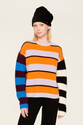 Women Maille - Women Multicolor Striped Sweater, Multico striped details view 3