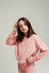 Filles - Sweatshirt Enfant Velours, Rose vue de détail 2