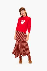 Women - SR Heart Sweater, Red front worn view
