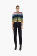 Women - Multicolored Striped Short Jacket, Multico front worn view