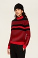 Women Maille - Women Iconic Bicolor Striped Sweater, Black/red details view 3