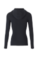 Women Maille - Ribbed Wool Hoodie, Black back view
