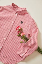 Striped Girl Shirt Red/white details view 1