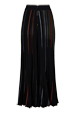Women Plisse - Women Long Pleated Skirt With Multicoloured Stripes, Black back view