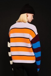 Women Maille - Women Multicolor Striped Sweater, Multico striped details view 1