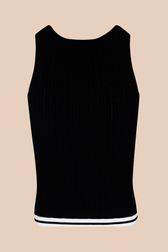 Women - Women Twisted Knit Tailored Top, Black back view