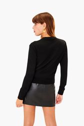 Women - SR Heart Sweater, Black back worn view