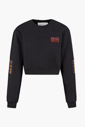 Women - SR Crop Sweatshirt, Black front view