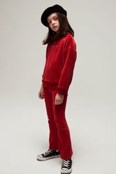 Filles - Sweatshirt Enfant Velours, Rouge vue de détail 2