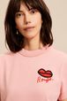 Femme - T-shirt motif bouche femme, Rose vue de détail 2