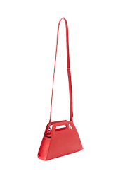 Women - Trapeze vegan fake leather "MY RYKIEL BAG"  bag, Red back view