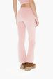 Women - Women Velvet Flare Pants, Pink back worn view