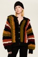 Women Bouclette Wool Jacket Multico crea striped details view 2