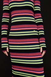 Femme Maille - Robe longue à rayures multicolores femme, Multico raye noir vue de détail 1