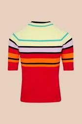 Women - Multicolored Rykiel Short Sleeve Pullover, Red back view