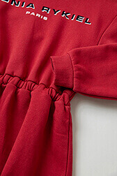 Girl Long Sleeve Dress Burgundy details view 3