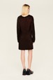 Women Lurex Short Dress Black/bronze back worn view