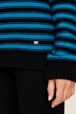 Women Raye - Women Big Poor Boy Striped Sweater, Striped black/pruss.blue details view 2