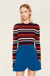 Women Maille - Women Milano Short Skirt, Prussian blue front worn view