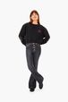 Women - SR Crop Sweatshirt, Black front worn view