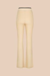 Women - Ribbed Knit Flare Pants, Camel back view