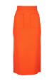 Women Maille - Women Two-Tone Long Skirt, Orange front view