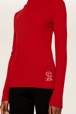 Women Maille - Ribbed Wool Hoodie, Red details view 1