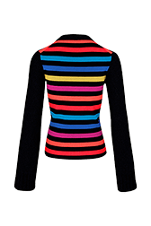 Women Raye - Women Jane Birkin Long Sleeve Sweater, Multico striped rf back view