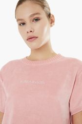 Femme - T-shirt velours rykiel, Rose vue de détail 2