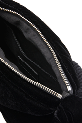 Femme - Sac caméra Demi-Pull mini en velours, Noir vue de détail 2