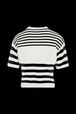 Women - Women Striped Short Sleeve Sweater, Black/white back view