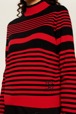 Women Maille - Women Iconic Bicolor Striped Sweater, Black/red details view 1