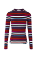 Women Maille - Ribbed Wool Sweater, Multico striped front view