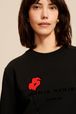 Women - SR Sweatshirt with printed flowers, Black details view 2