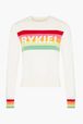 Women - Knitted Long Sleeve Sweater, White front view