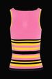 Women - Multicolored Stripes Tank Top, Pink back view