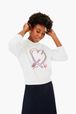 Femme - Sweatshirt crop cœur, Blanc vue de détail 1