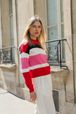 Women - Striped Long Sleeve Sweater, Red details view 3