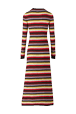 Women Maille - Striped Fluffy Long Dress, Multico crea back view