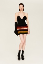Women Maille - Short Woolen Skirt Bouclette, Multico crea striped details view 4