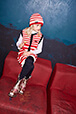 Girls Printed - Striped Girl Sleeveless Dress, Red/vanilla details view 3