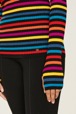 Women Raye - Women Multicoloured Striped Rib Sock Knit Sweater, Multico striped rf details view 2