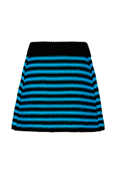 Women Raye - Women Big Poor Boy Striped Trapezeskirt, Striped black/pruss.blue back view