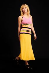 Women - Pink and Multicolored Stripes Tank Top, Pink details view 1