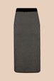 Women - Women Houndstooth Midi Skirt, Black back view