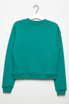 Girls Solid - Printed Girl Oversize Cropped Sweater - Bonton x Sonia Rykiel, Green details view 5