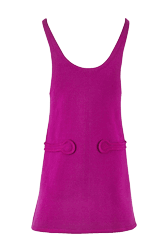 Femme Maille - Robe courte sans manches en maille milano femme, Fuchsia vue de dos