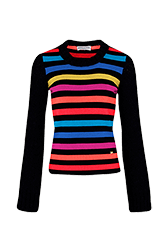 Women Raye - Women Jane Birkin Sweater, Multico striped rf front view