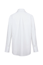 Women Poplin Shirt White back view